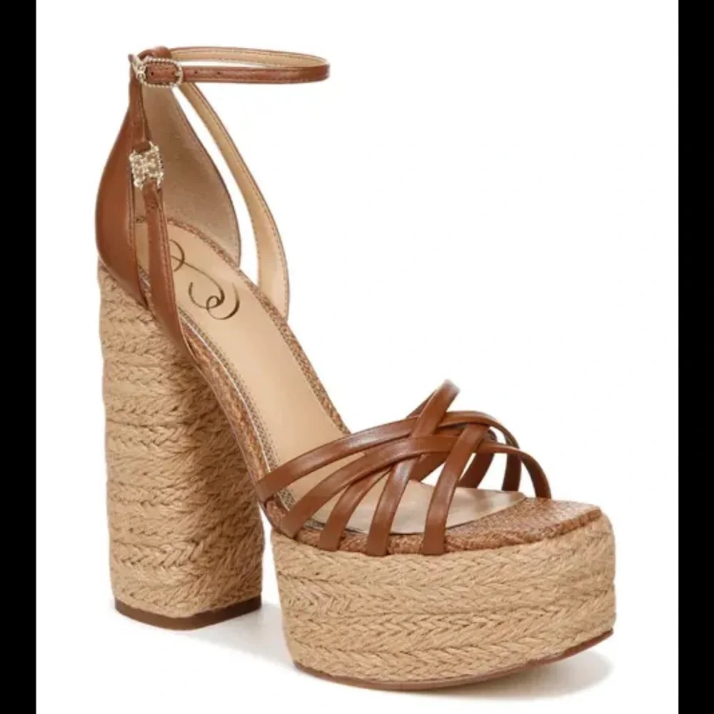 NEW Sam Edelman Kade Ankle Strap Espadrille Platform Sandal Sandals Shoes 9.5 - Picture 1 of 8